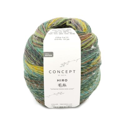 Hiro - Merino extrafine & zijde - Groen-Blauw-Geel