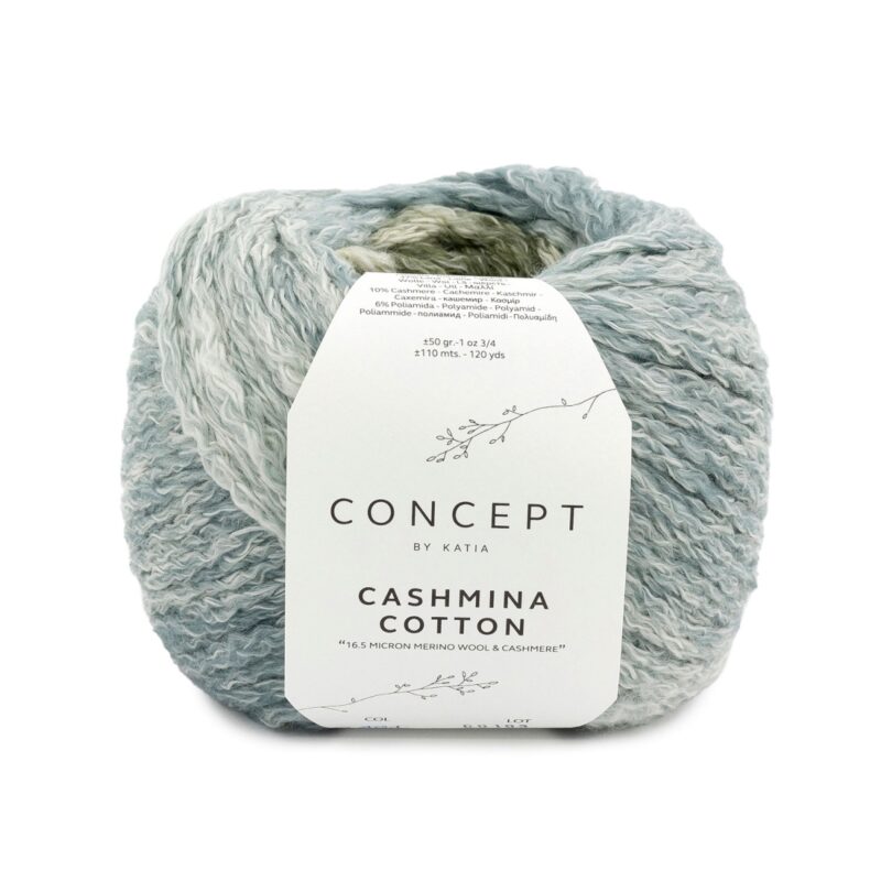 Cashmina coton Groen-Blauw