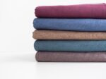 Hudson twill katoen aubergine-blauw