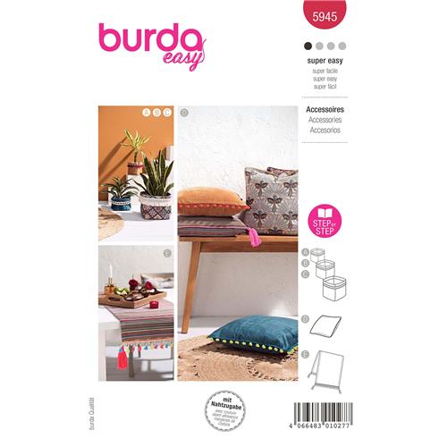 Burda naaipatroon 5945 rood - Accessoires maat S, M en L