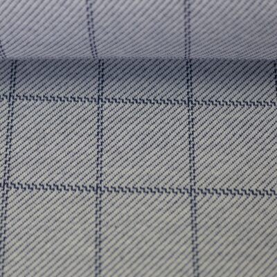 Wismar jacquard met ruiten grijs-blauw