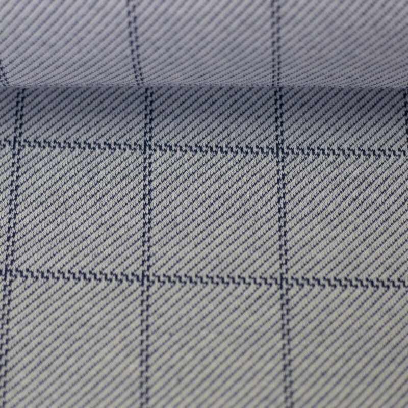 Wismar jacquard met ruiten grijs-blauw