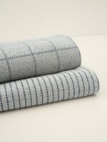 Wismar jacquard met ruiten grijs-blauw