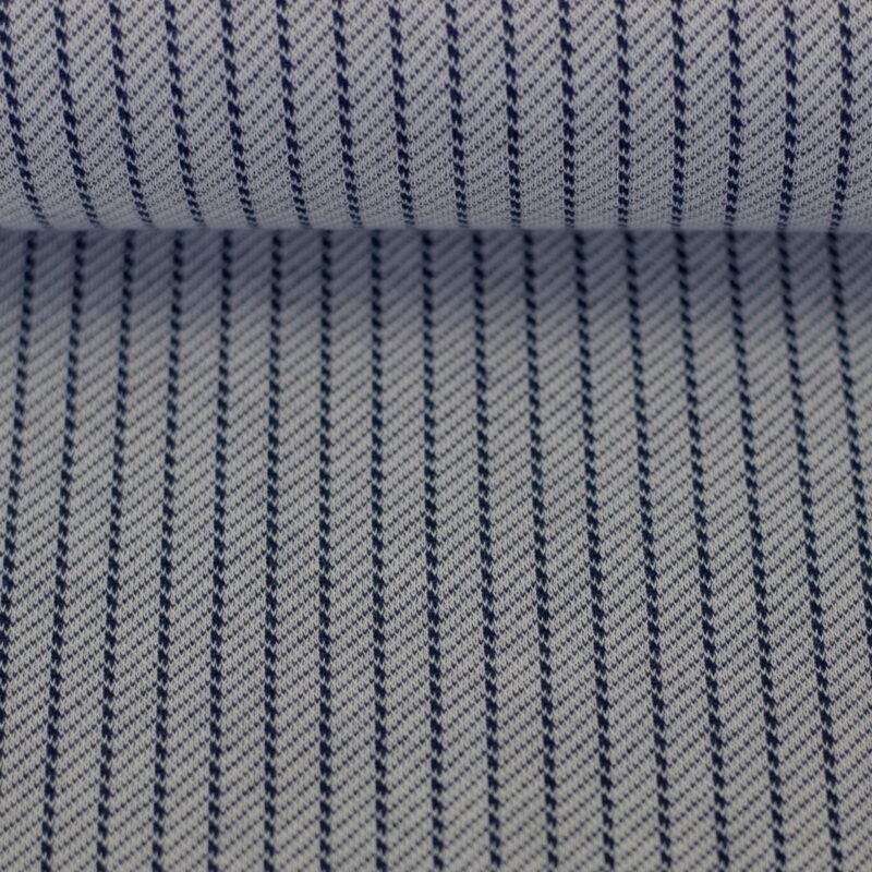 Wismar jacquard met strepen grijs-blauw