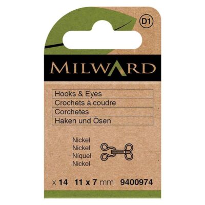 Milward Haken en ogen nr.0 nikkel 14st