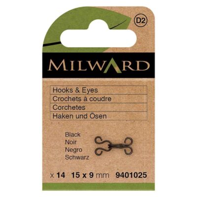 Milward Haken en ogen nr.2 zwart 14st