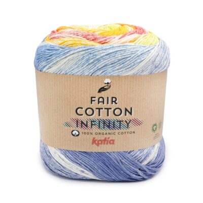 Katia Fair Cotton Infinity Blauw-Pistache-Geel-Oranje
