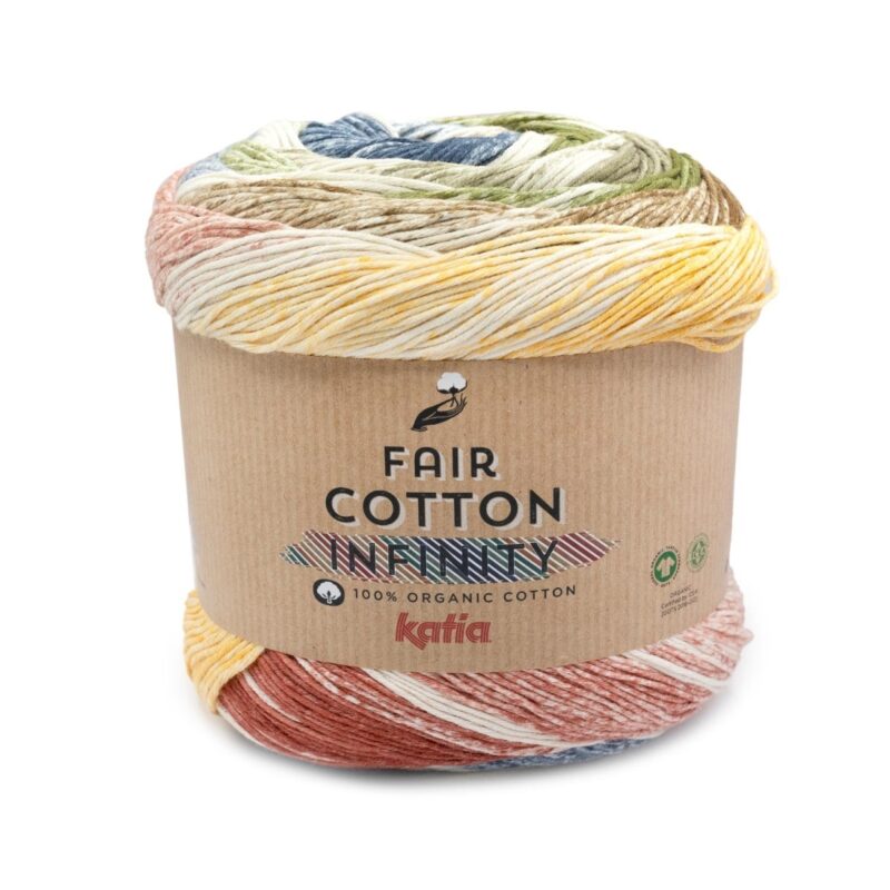 Katia Fair Cotton Infinity Bleek bruin-Bordeauxrood-Bruinachtig grijs-Oker