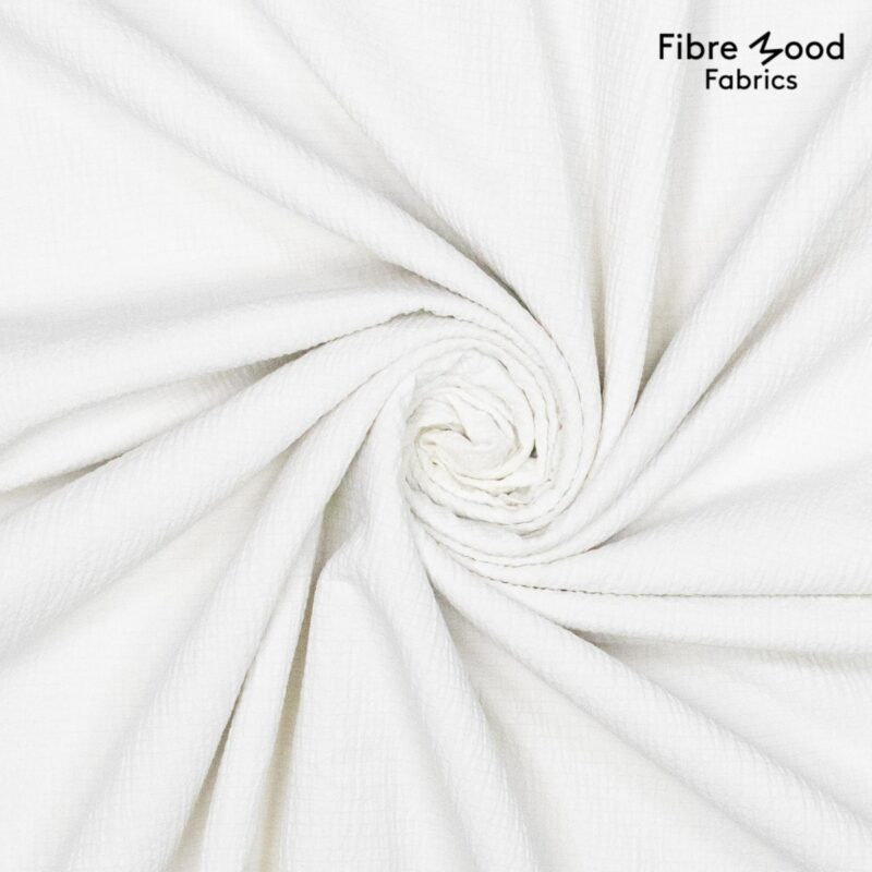 Geweven katoen polyester stretch crinkle ecru - Ashley Fibre Mood editie 28