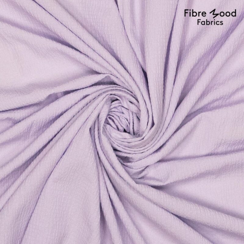 Geweven katoen polyester stretch crinkle lila - Florrie Fibre Mood editie 28