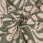 Canvas vintage leaves olive green