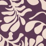 Canvas vintage leaves dark purple