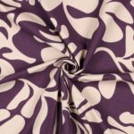 Canvas vintage leaves dark purple