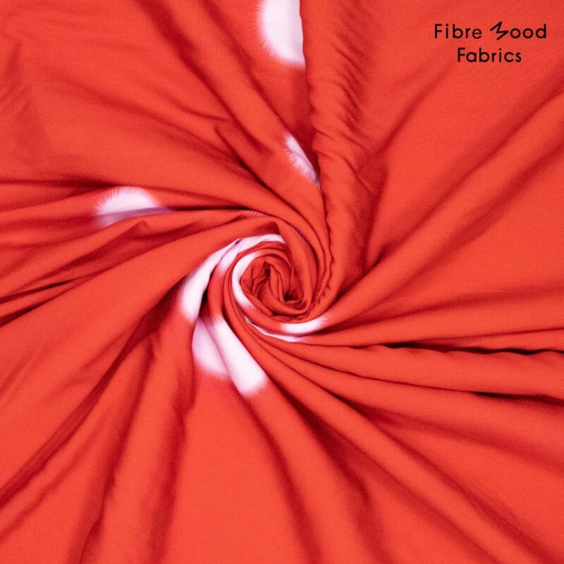 Geweven ecovero viscose Animal Big rood - June Fibre Mood editie 29