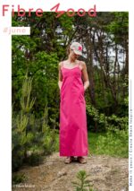 Geweven gekamde katoen poplin stone washed roze - June / Elvira Fibre Mood editie 29