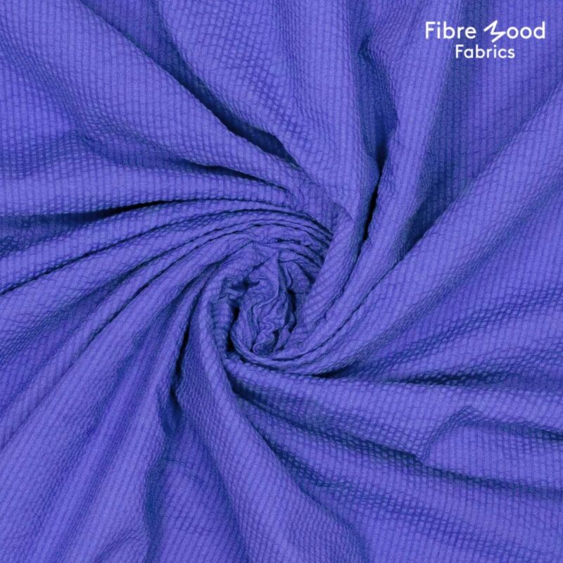 Geweven katoen seersucker kobalt blauw - Gedda / Ines Fibre Mood editie 29