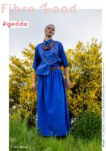 Geweven katoen seersucker kobalt blauw - Gedda / Ines Fibre Mood editie 29