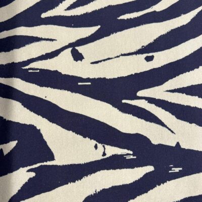 French terry - beige met paarse zebra print