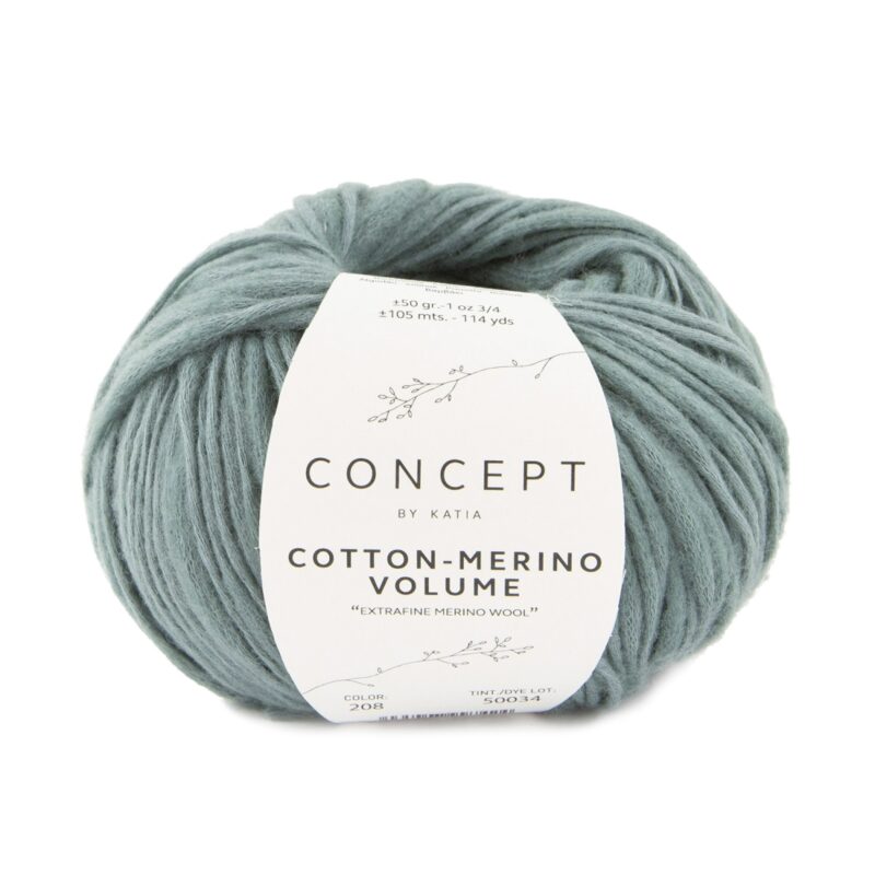 COTTON-MERINO VOLUME groen blauw