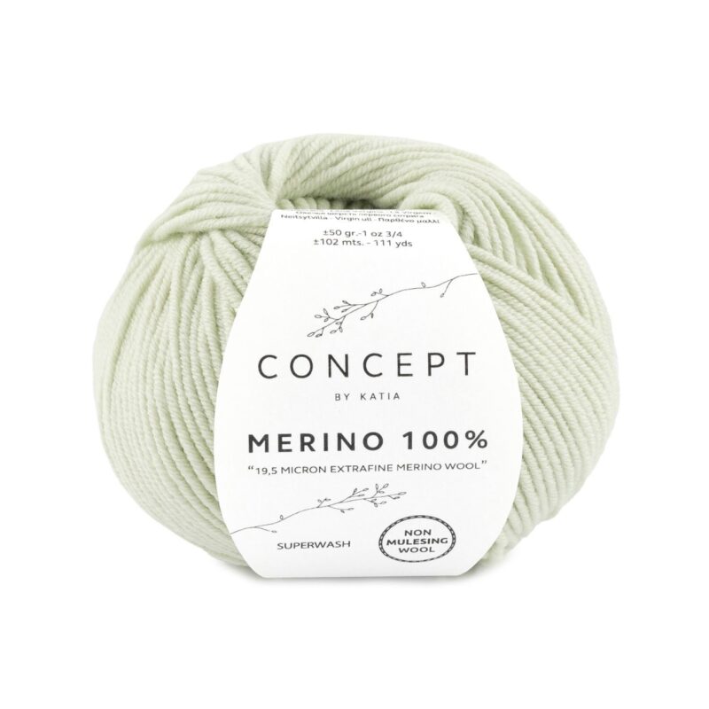 100% Merino witachtig groen