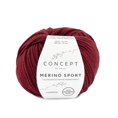 Merino Sport donker bordeaux rood