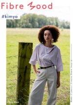 Geweven poplin katoen stone washed lila strepen - Leiko/Kimya Fibre mood editie 30