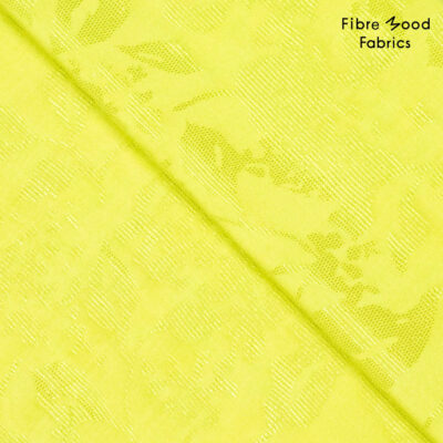 Geweven viscose jaquard bladeren geel/groen - Fausta Fibre mood editie 30