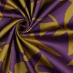 Cotton satin abstract purple