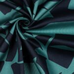 Cotton satin abstract navy