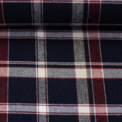 Flanel Yukon donkerblauw/bordeaux ruiten