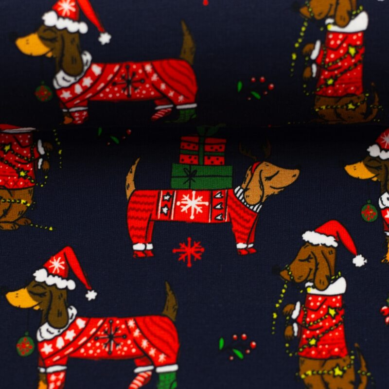 Holy sweaterstof kerst honden